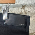 Amiri MX1 Brown Suede Black Denim Jeans Sz 36