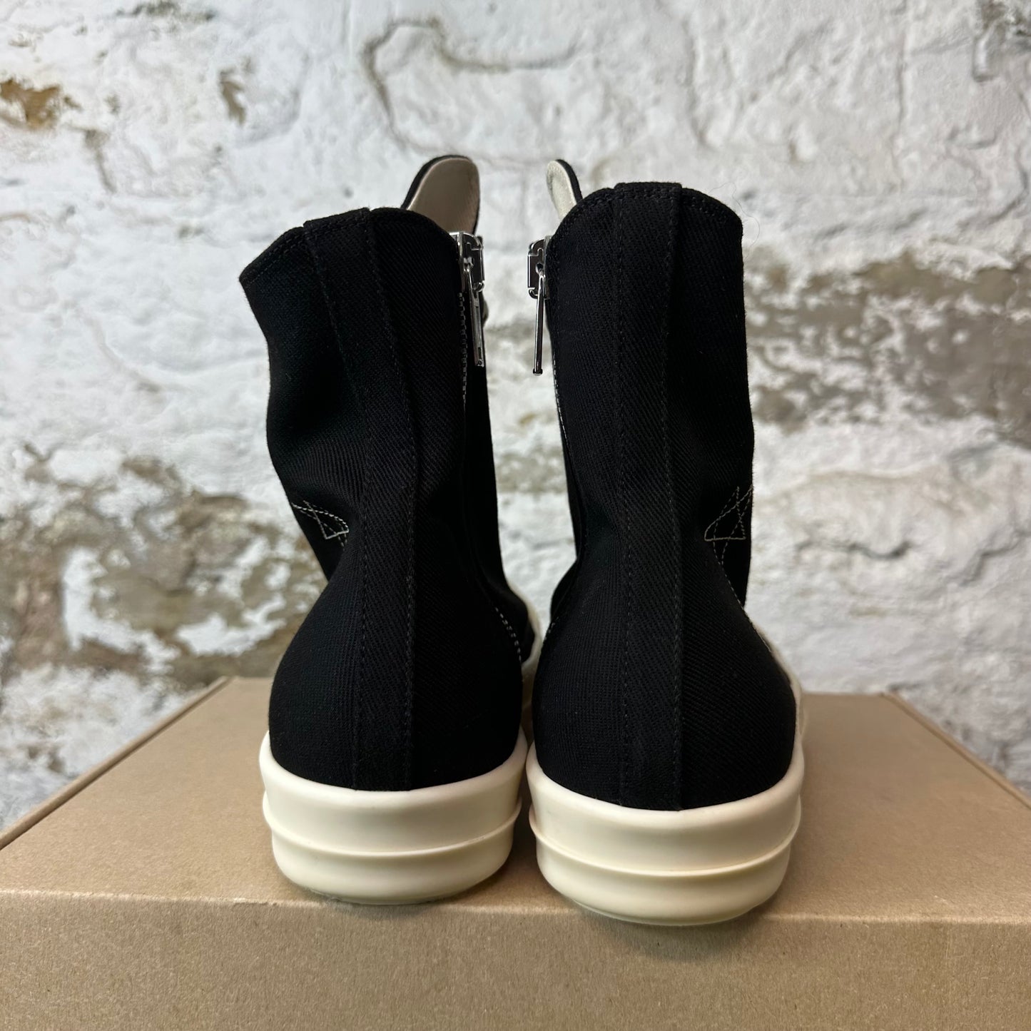 Rick Owens High Pentastitch Black Milk Sneaker Sz 9.5 (42.5)