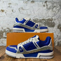 Louis Vuitton Blue White Rhinestone Trainer Sneaker Sz 10.5 (9LV)