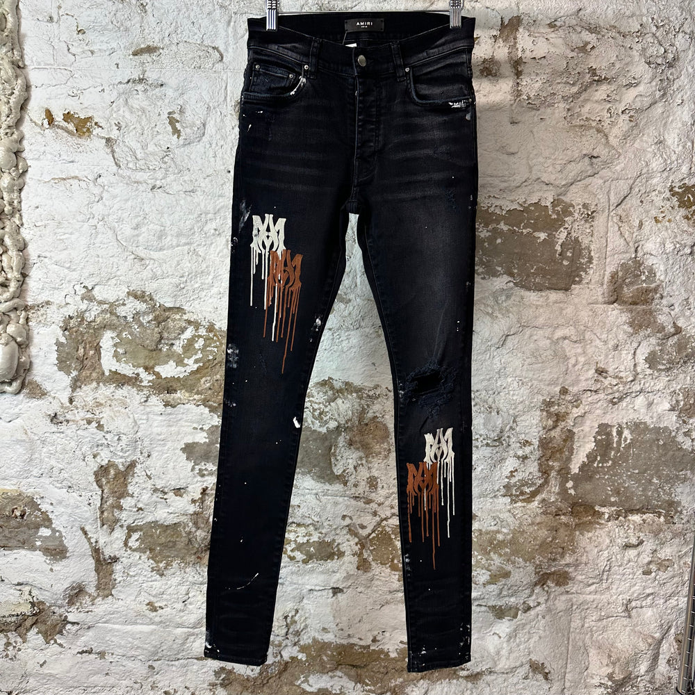Amiri MA Drip Black Denim Jeans Sz 28