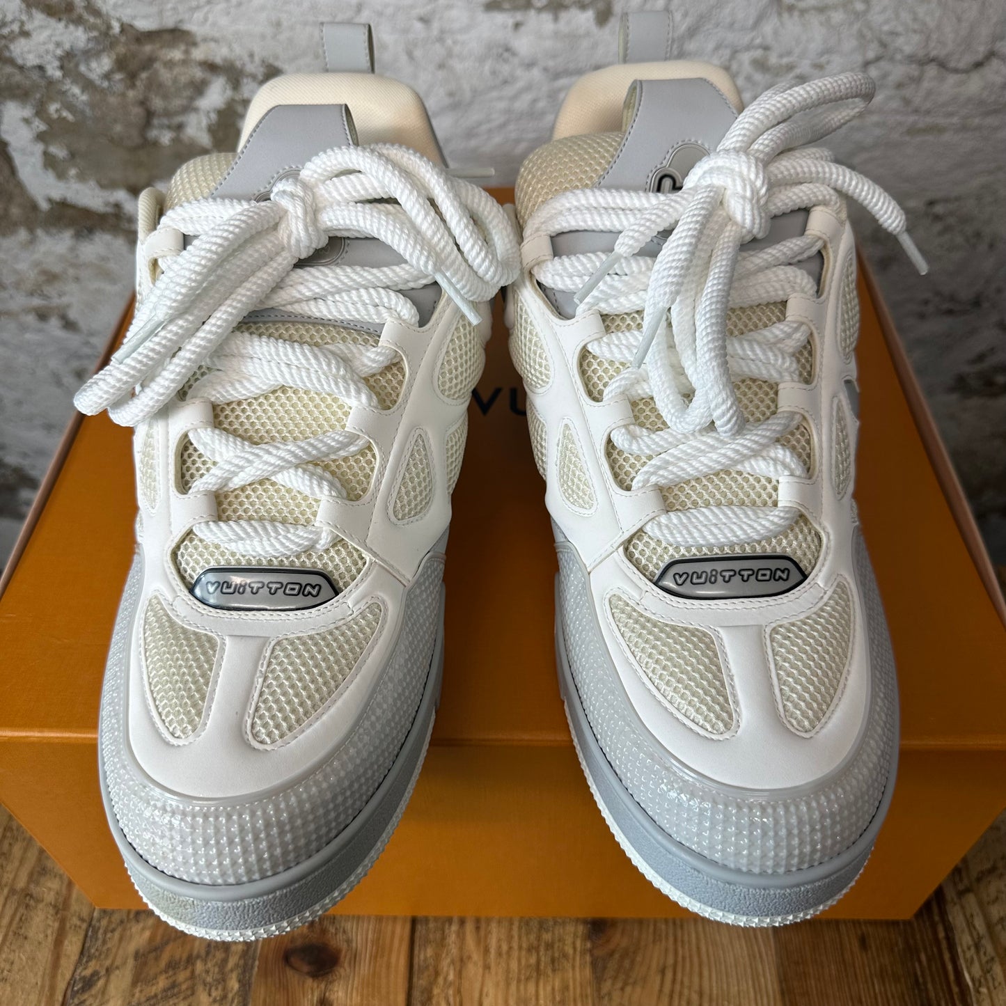 Louis Vuitton Grey White Skate Sneaker Sz 13.5 (12LV)