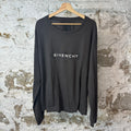 Givenchy Paris Spellout Brown Long Sleeve Sz L