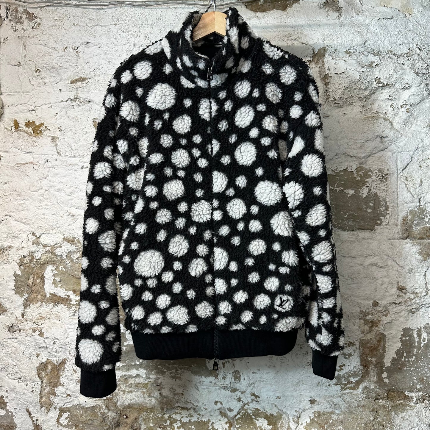 Louis Vuitton Yayoi Kusama Black White Fleece Jacket Sz L