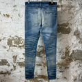 Amiri Plain Blue Honeycomb Denim Jeans Sz 30