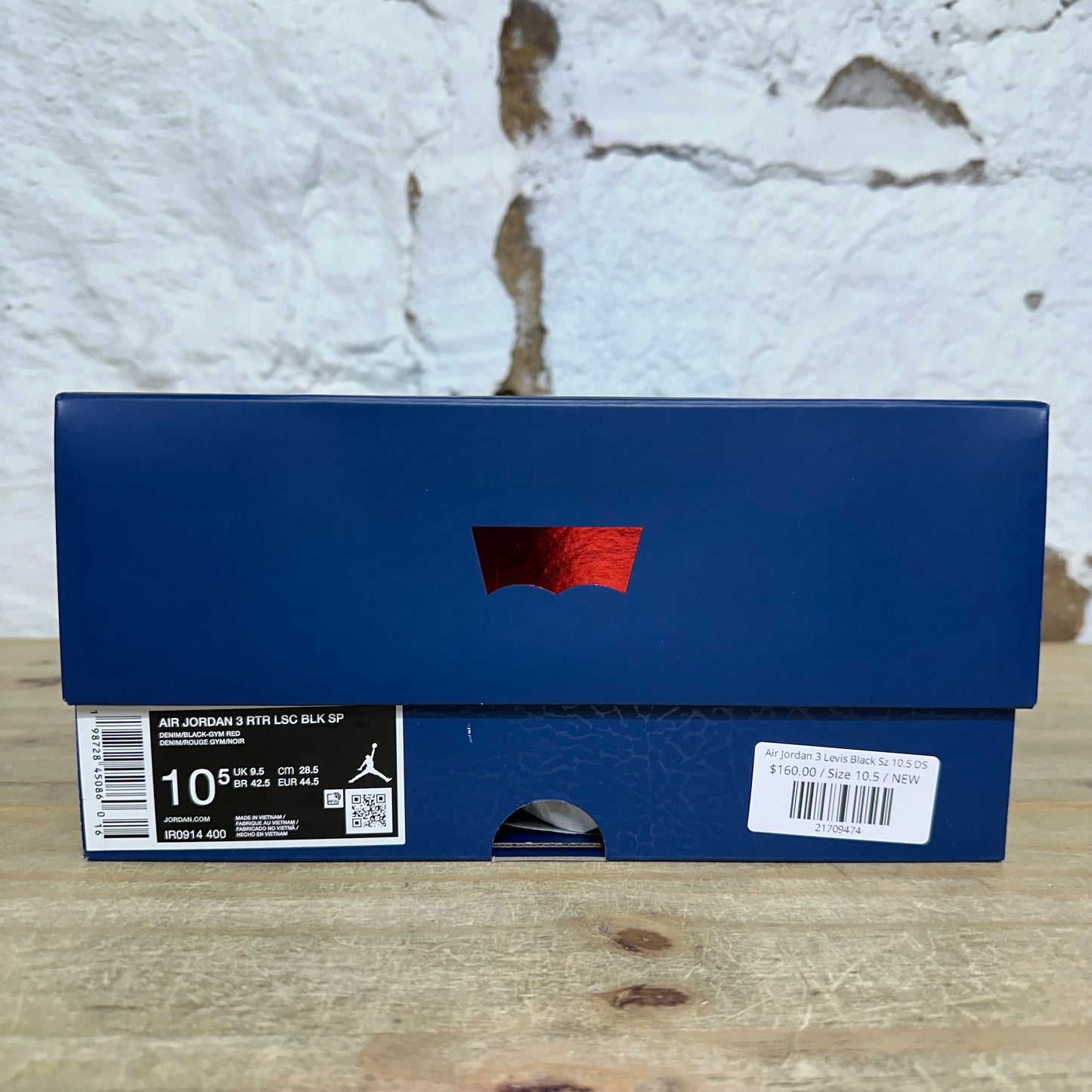 Air Jordan 3 Levis Black Sz 10.5 DS