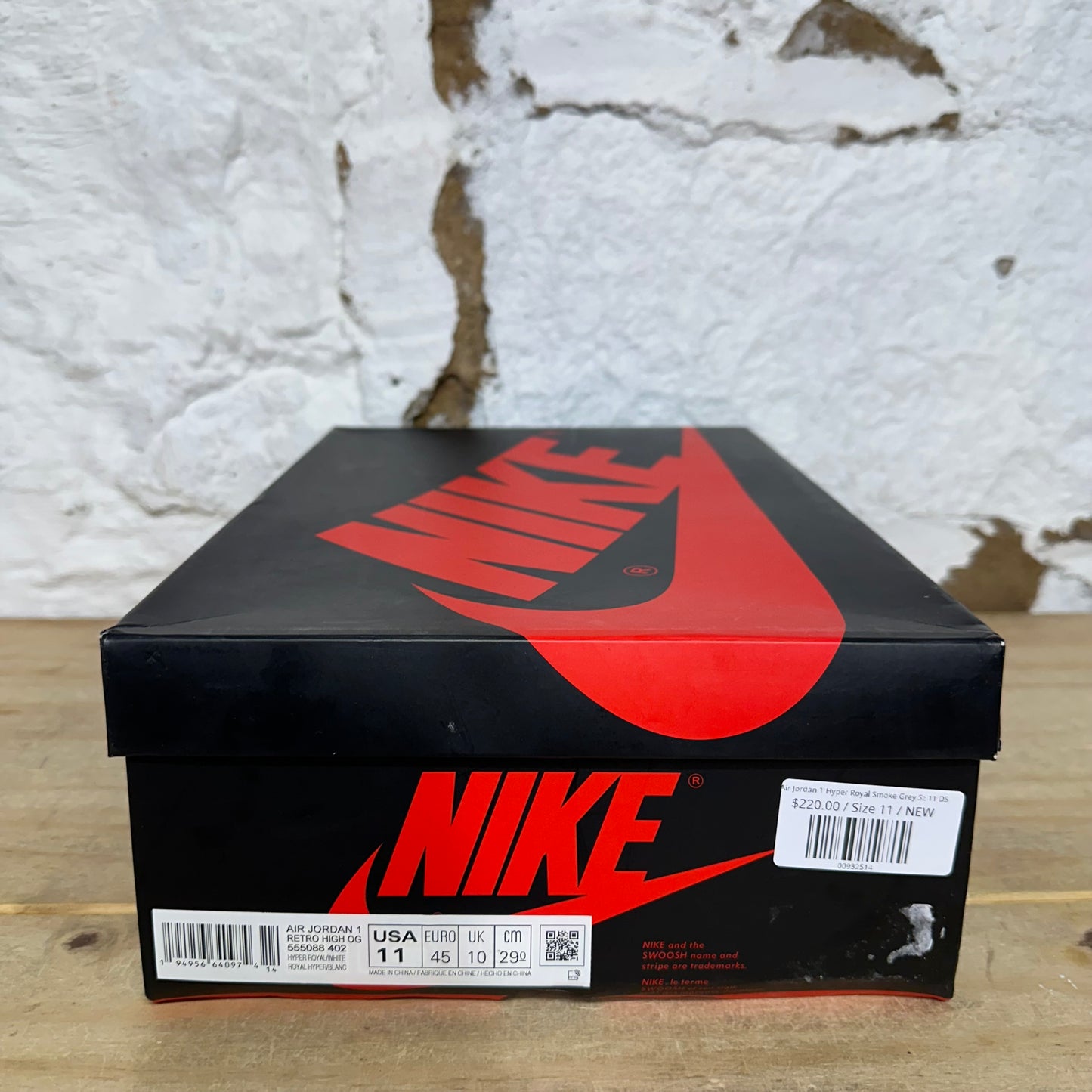 Air Jordan 1 High Hyper Royal Smoke Grey Sz 11 DS
