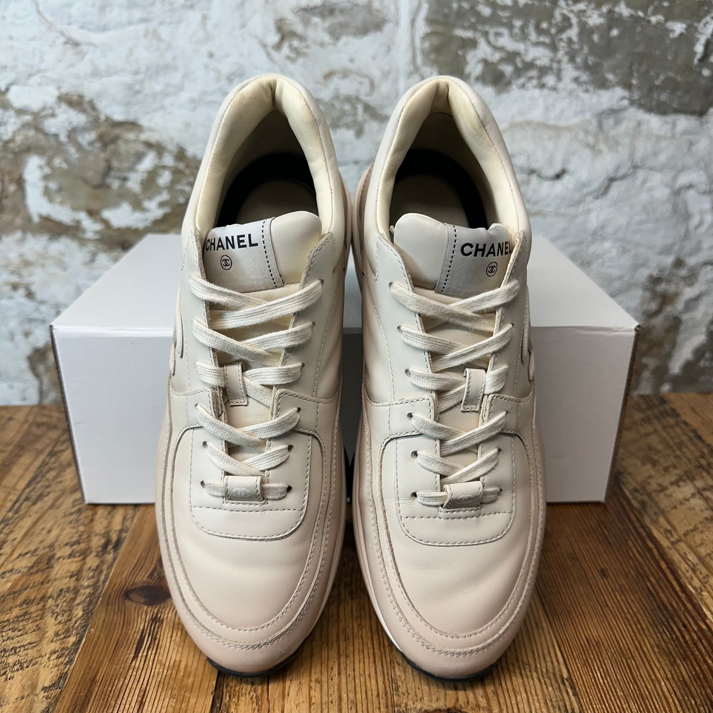 Chanel CC Gradient Beige Cream Sneaker Sz 9 (42)