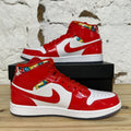 Air Jordan 1 Mid Barcelona Red Pantent Sz 9