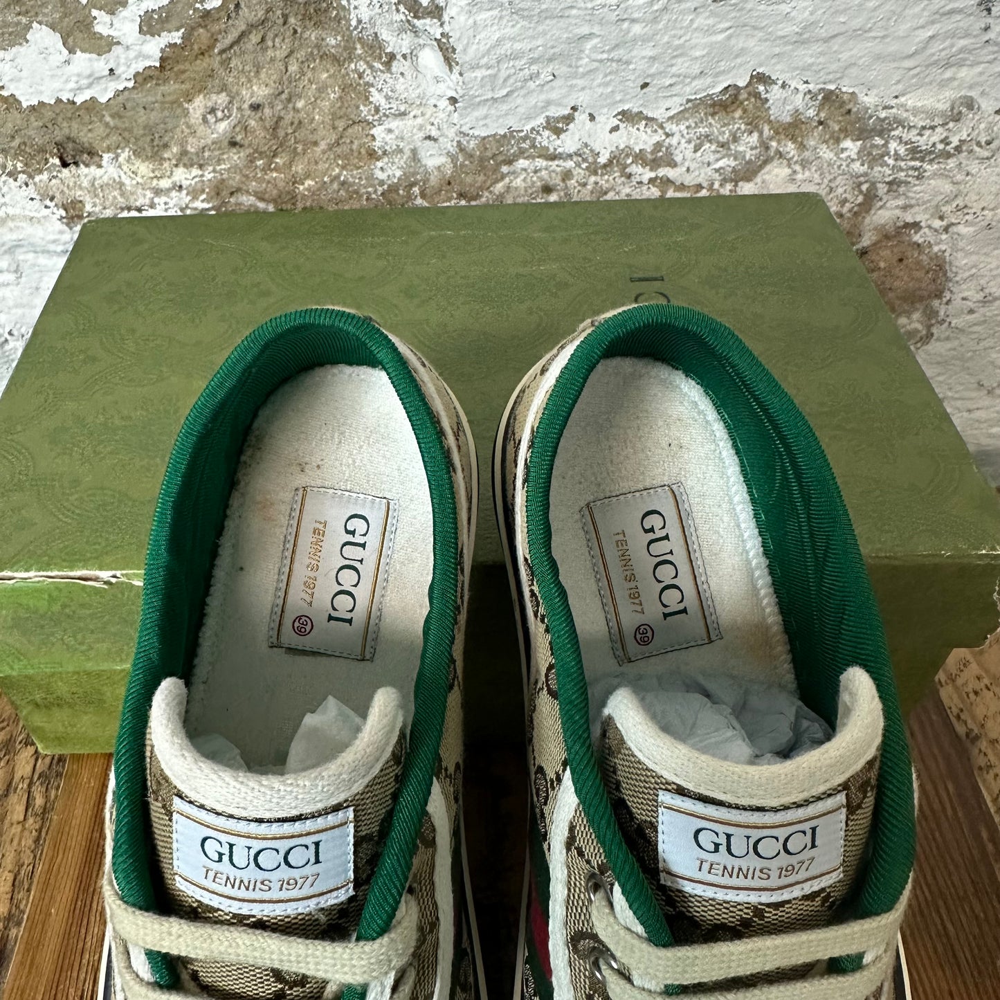 Gucci Tennis 1977 Brown Monogram Sneaker Sz 6.5 (39)