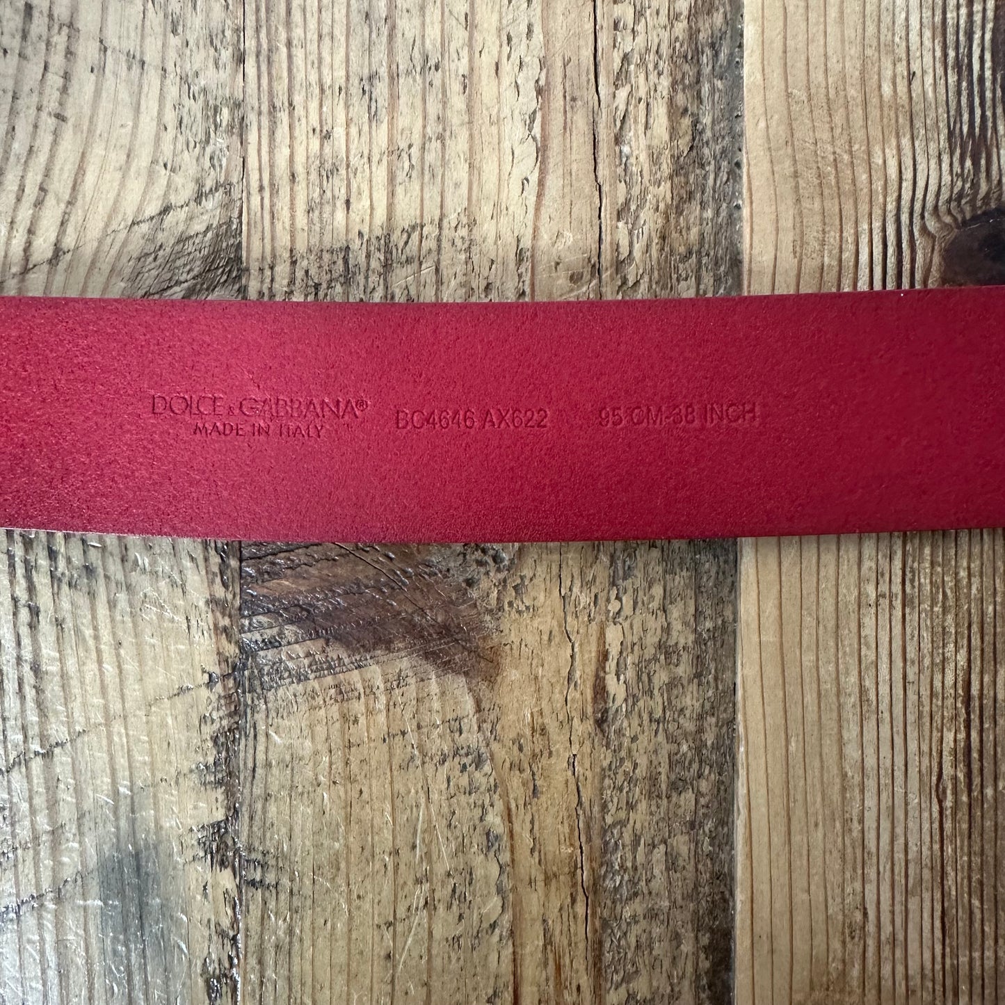 Dolce Gabbana Silver Buckle Red Belt Sz (95)
