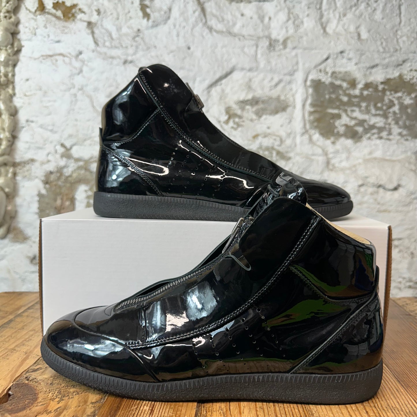 Maison Margiela Circuit Future Black Patent Sneaker Sz 10 (43)