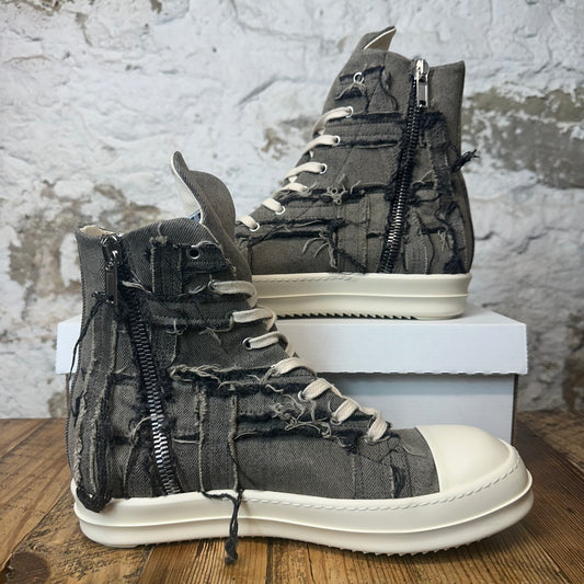 Rick Owens High Slashed Grey Milk Sneaker Sz 10 (43)