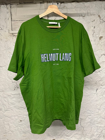 Helmut Lang White Spell Green T-shirt Sz XXL