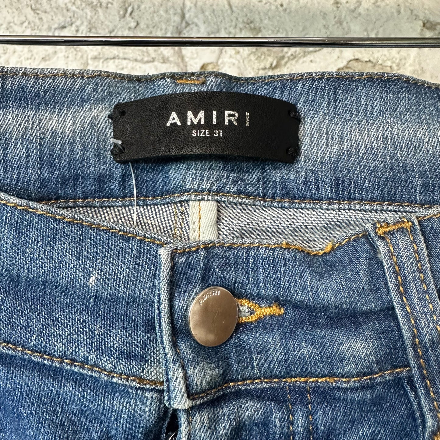 Amiri MX1 Sky Blue Cream Blue Denim Jeans Sz 31