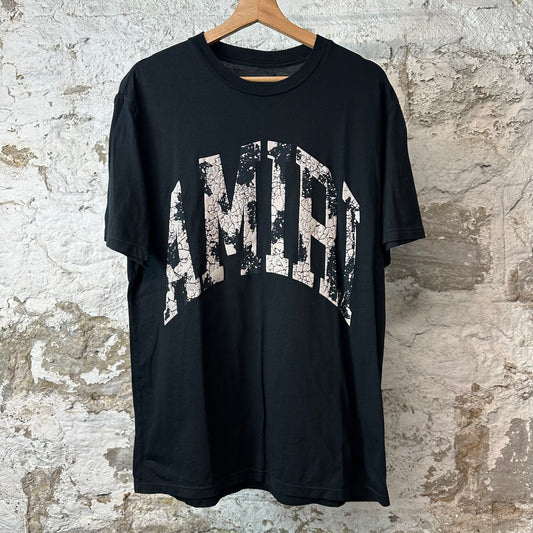 Amiri Cracked Collegiate Spell Black T-Shirt Sz S