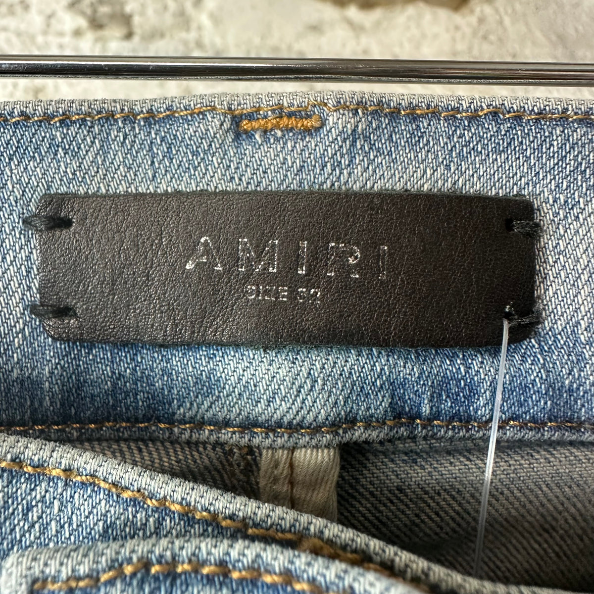 Amiri MX1 Red Navy Patch Blue Denim Jeans Sz 32