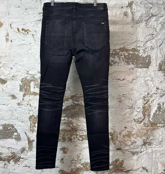 Amiri MX1 Cracked Pink Black Denim Jeans Sz 34