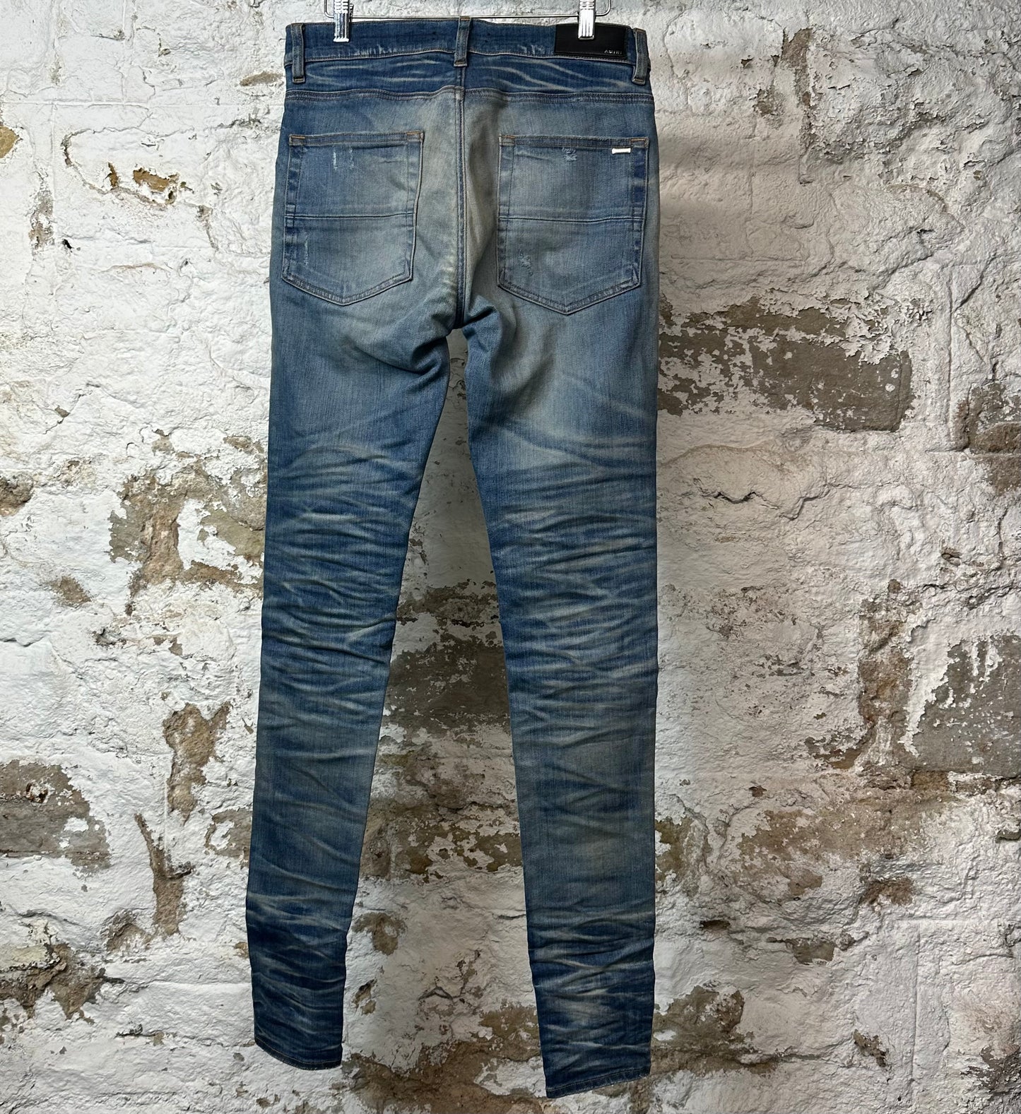 Amiri MX1 Sky Blue Cream Blue Denim Jeans Sz 31