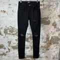 Amiri MX1 Camo Patch Black Denim Jeans Sz 29