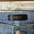 Amiri MX1 Green Plaid Flannel Blue Denim Jeans Sz 30