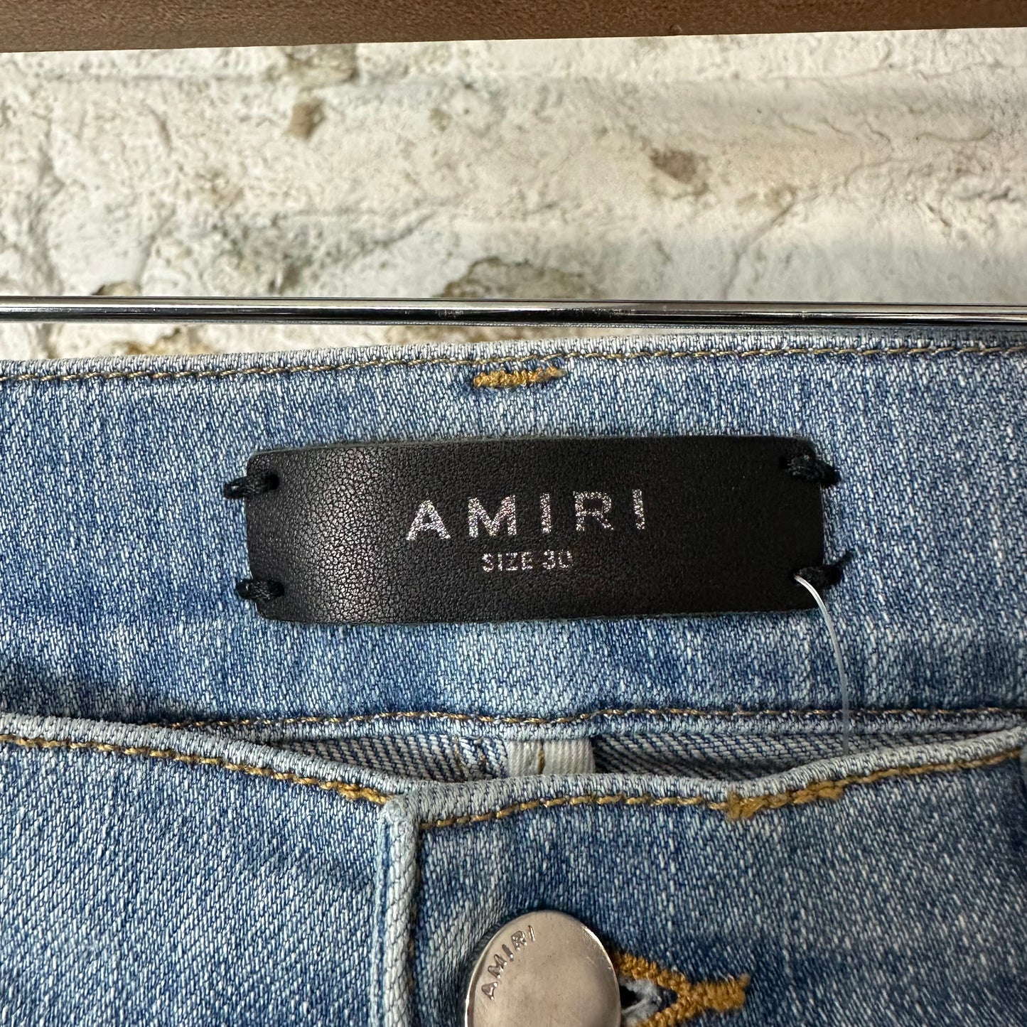 Amiri MX1 Green Plaid Flannel Blue Denim Jeans Sz 30