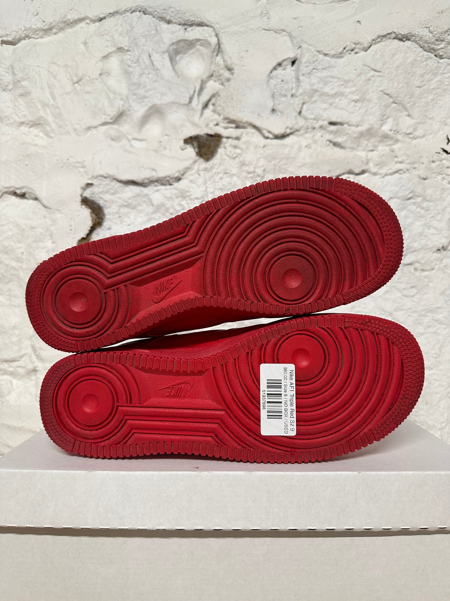 Nike Air Force 1 Triple Red Sz 9