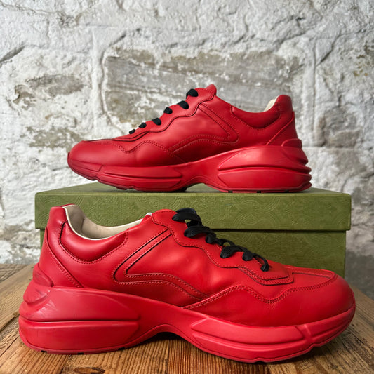Gucci Rhyton Red Black 100 Sneaker Sz 11