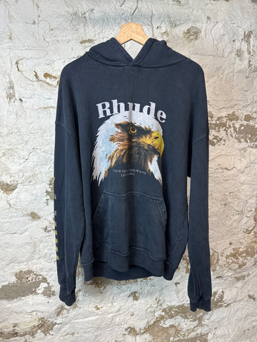 Rhude Eagle Logo Hoodie Navy Sz M