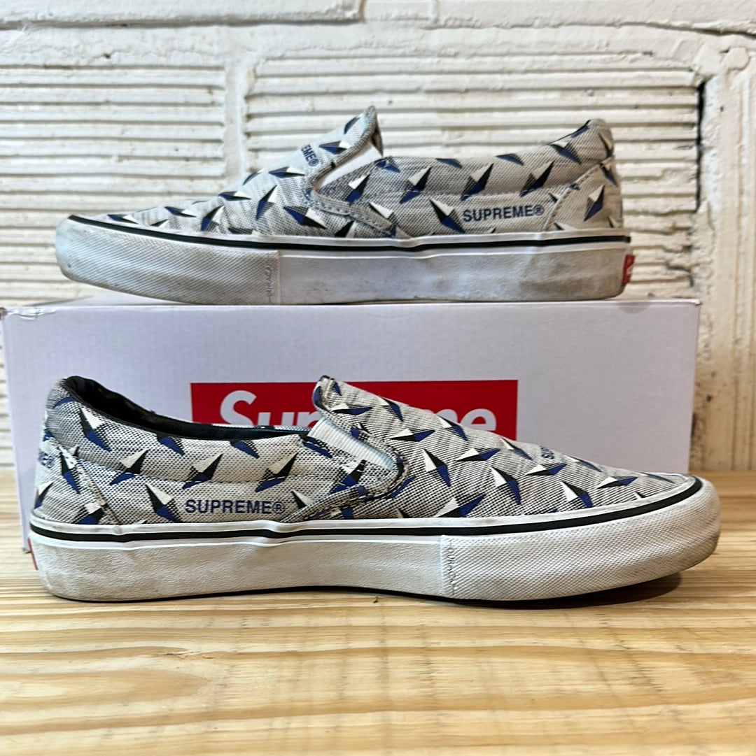 Vans Slip-On Supreme Diamond Plate White Sz 10