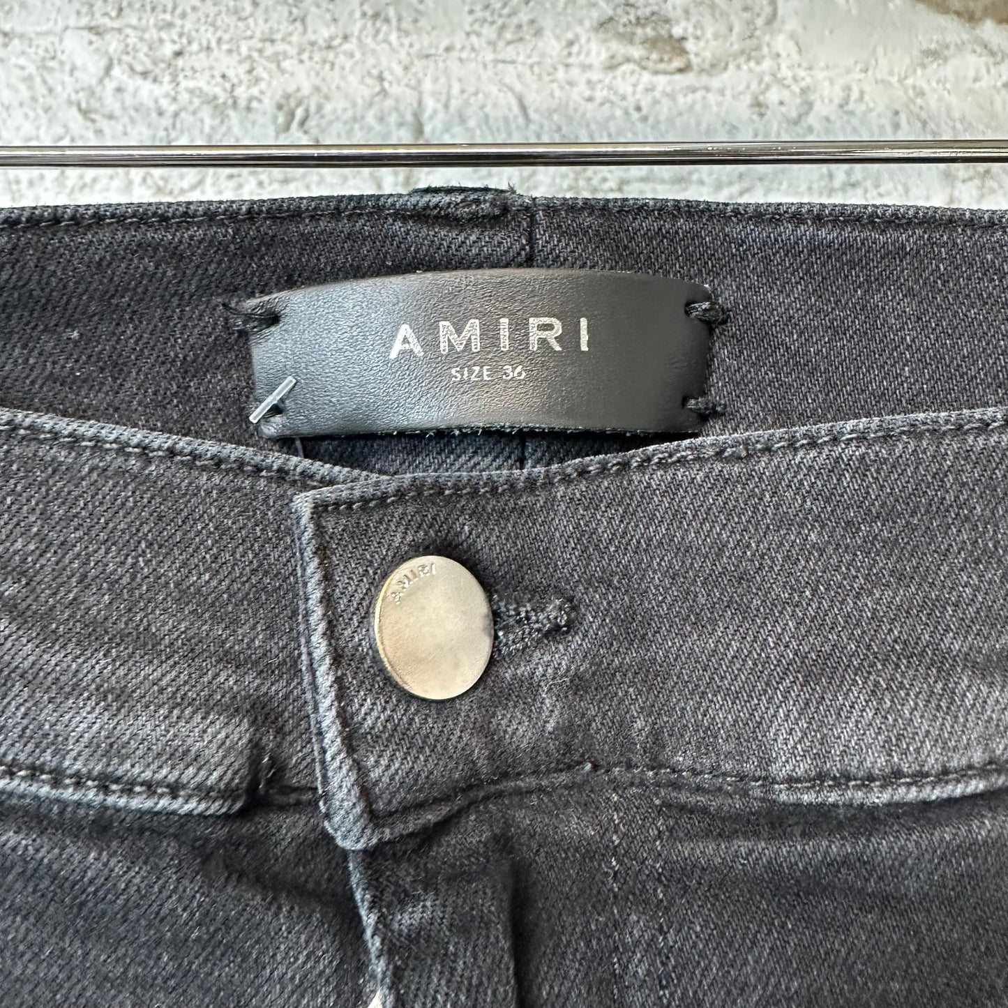 Amiri Animal Print Black Denim Jeans Sz 36