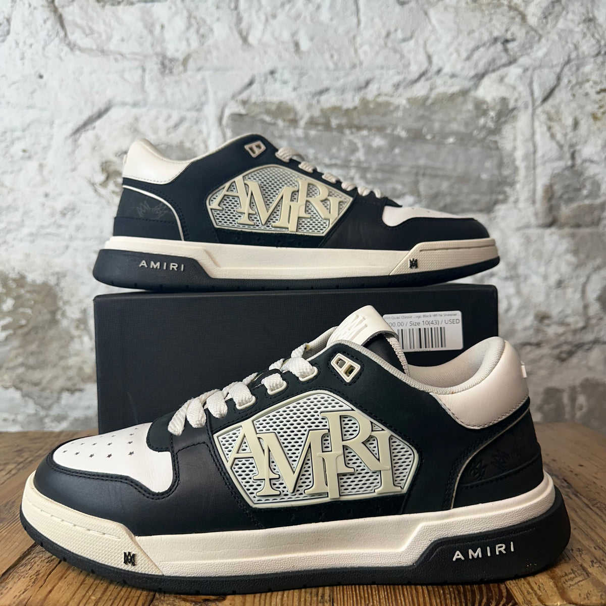 Amiri Quad Classic Logo Black White Sneaker Sz 10 (43)