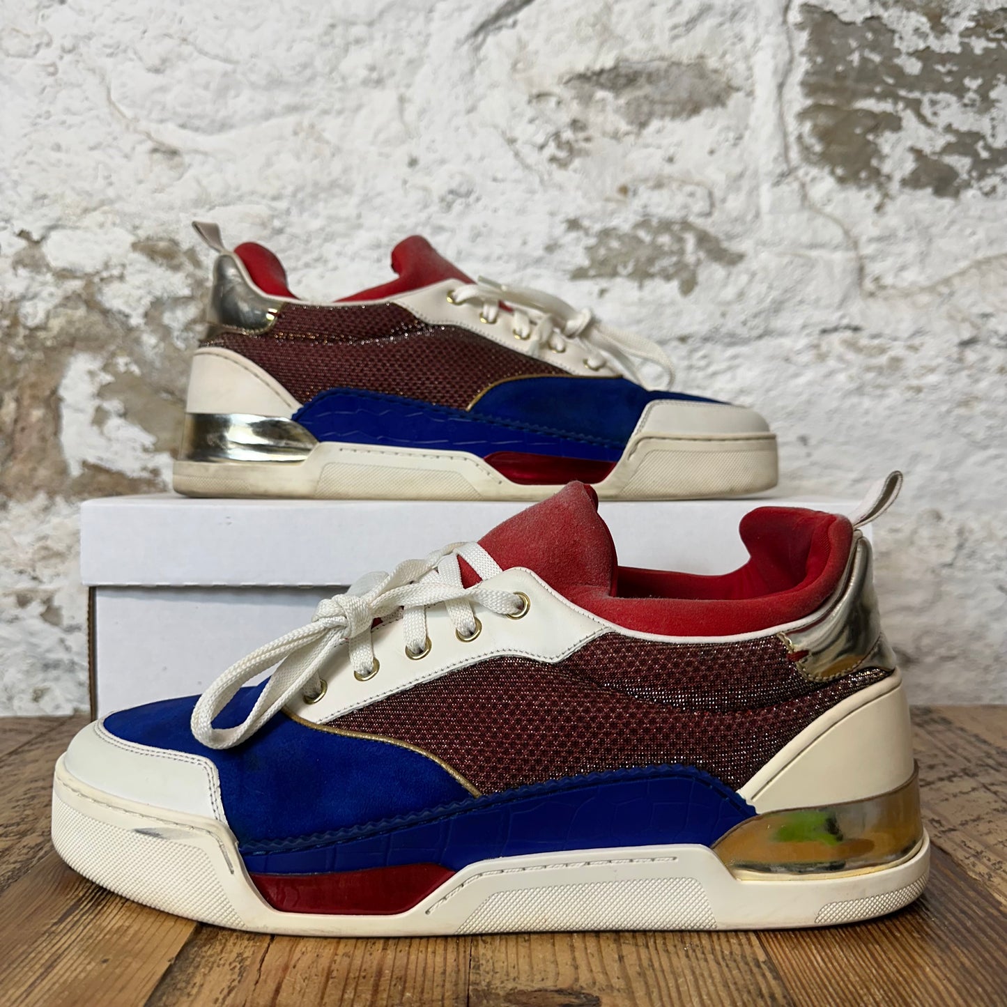 Christian Louboutin Blue Red White Sneaker Sz 11 (44)
