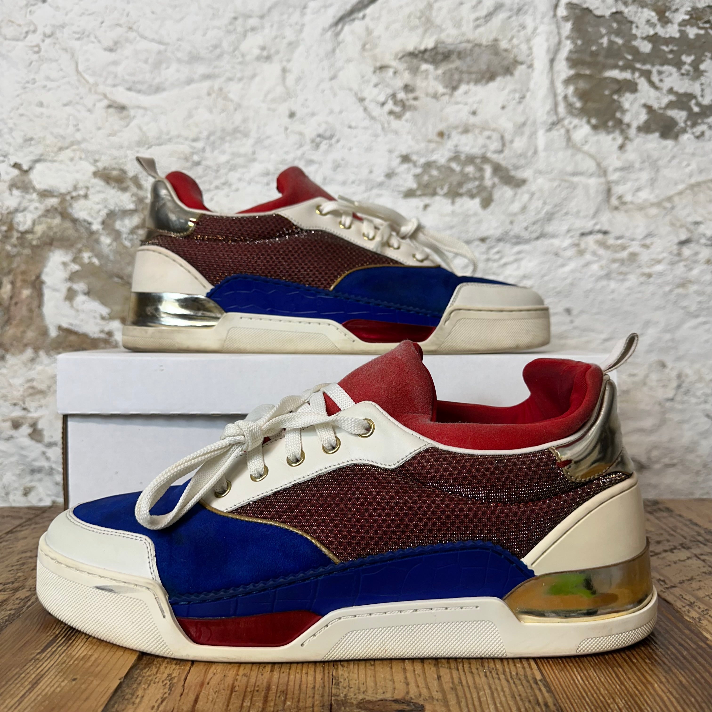 Christian Louboutin Blue Red White Sneaker Sz 11 (44)