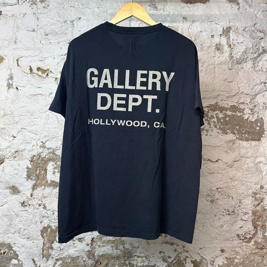Gallery Dept White Logo T-shirt Navy Sz L
