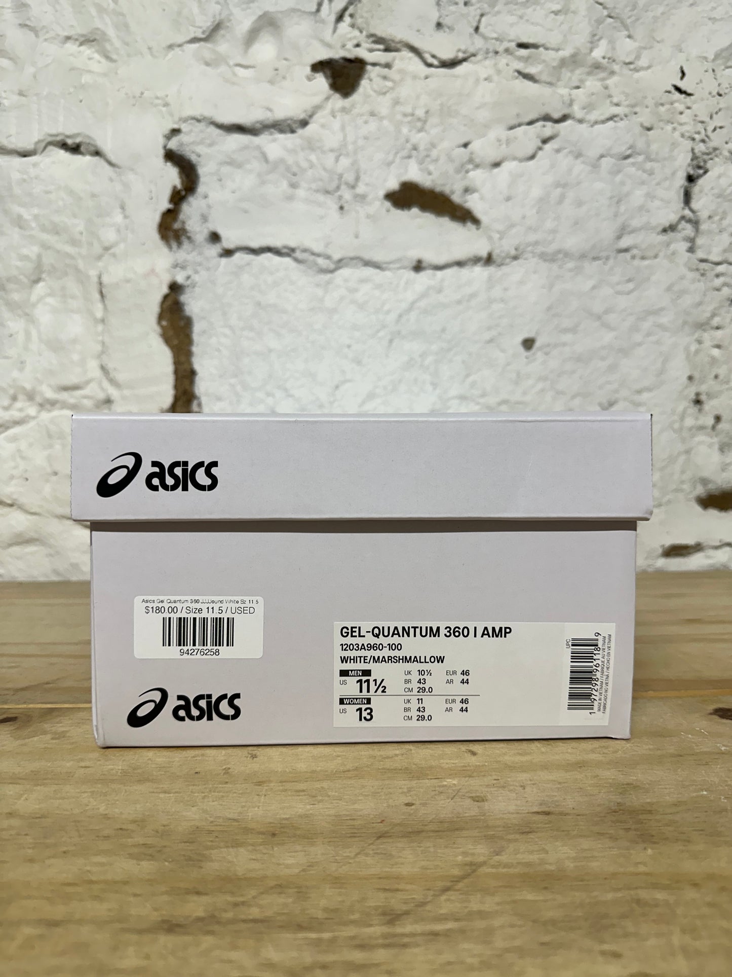 Asics Gel Quantum 360 JJJJound White Sz 11.5