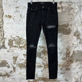 Amiri MX1 Grey Paisley Black Denim Jeans Sz 29