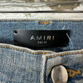 Amiri MX1 Brown Snakeskin Blue Denim Jeans Sz 34