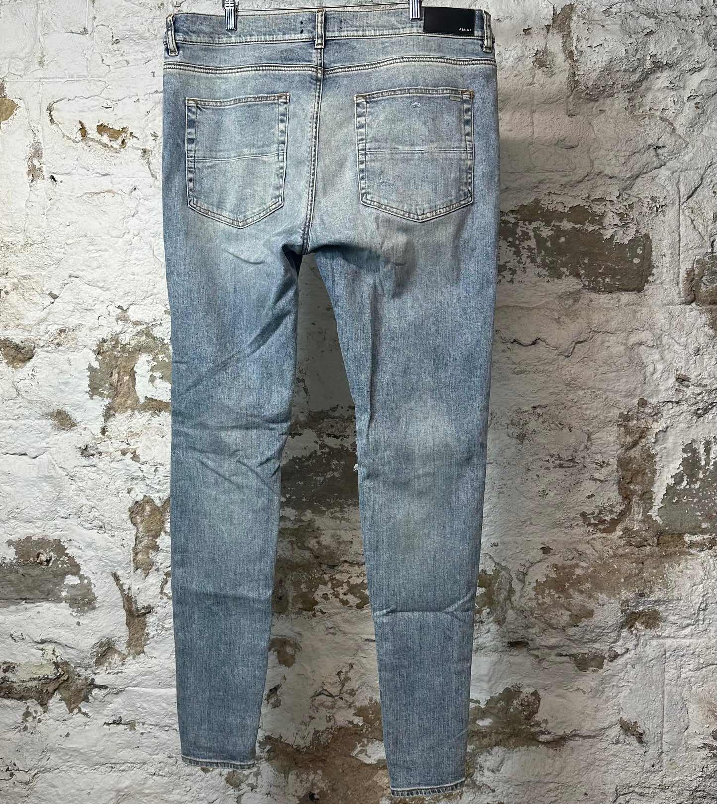 Amiri MX1 Tie Dye Washed Blue Denim Jeans Sz 40