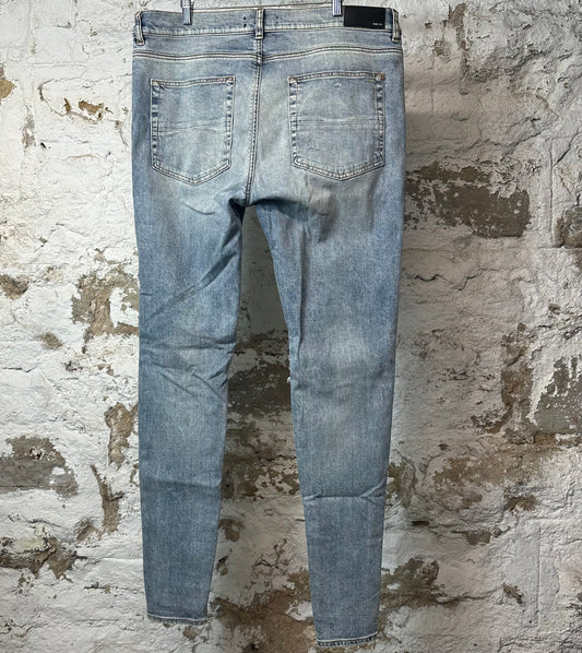 Amiri MX1 Tie Dye Washed Blue Denim Jeans Sz 40