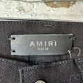 Amiri Black Suede Core Logo Black Denim Jeans Sz 28
