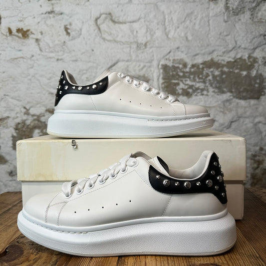 Alexander Mcqueen Black Studded Tab White Sneaker Sz 8 (41)