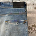 Amiri MX1 Brown Suede Blue Denim Jeans Sz 30