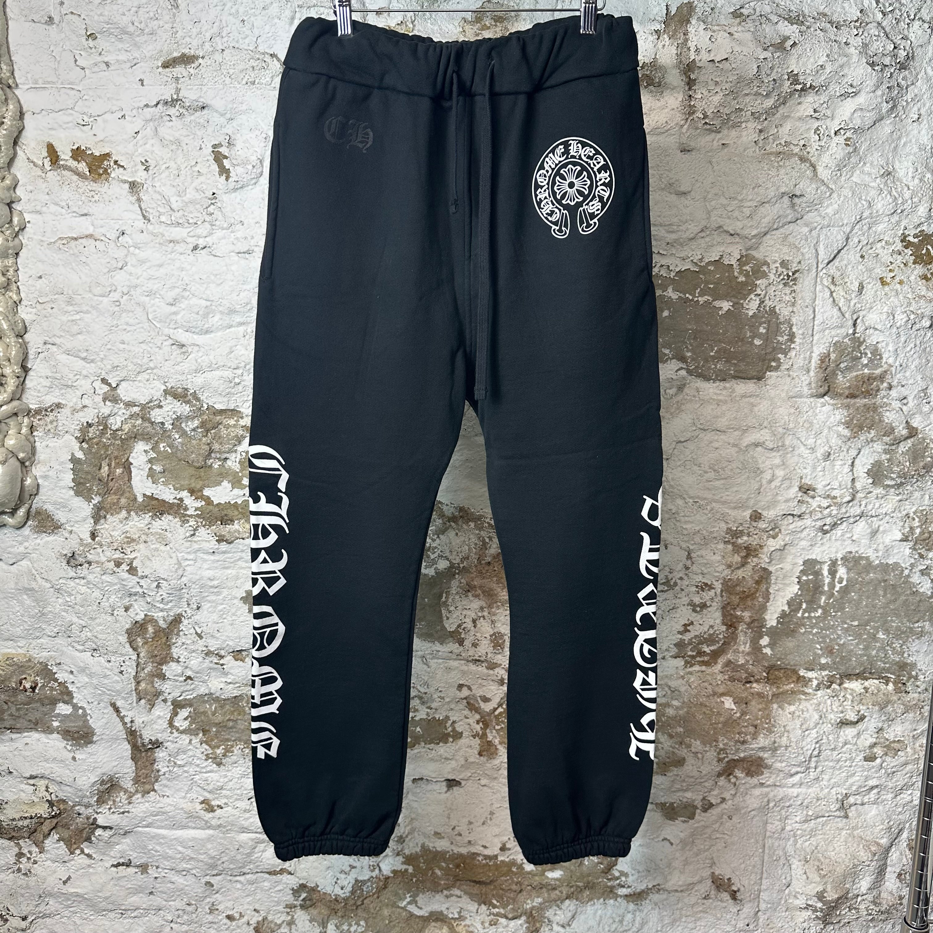 Chrome Hearts Horseshoe Logo Sweatpants Black Sz S