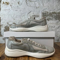 Prada Americas Cup Grey Patent White Sneaker Sz 7.5