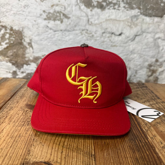 Chrome Hearts Yellow CH Logo Red Hat