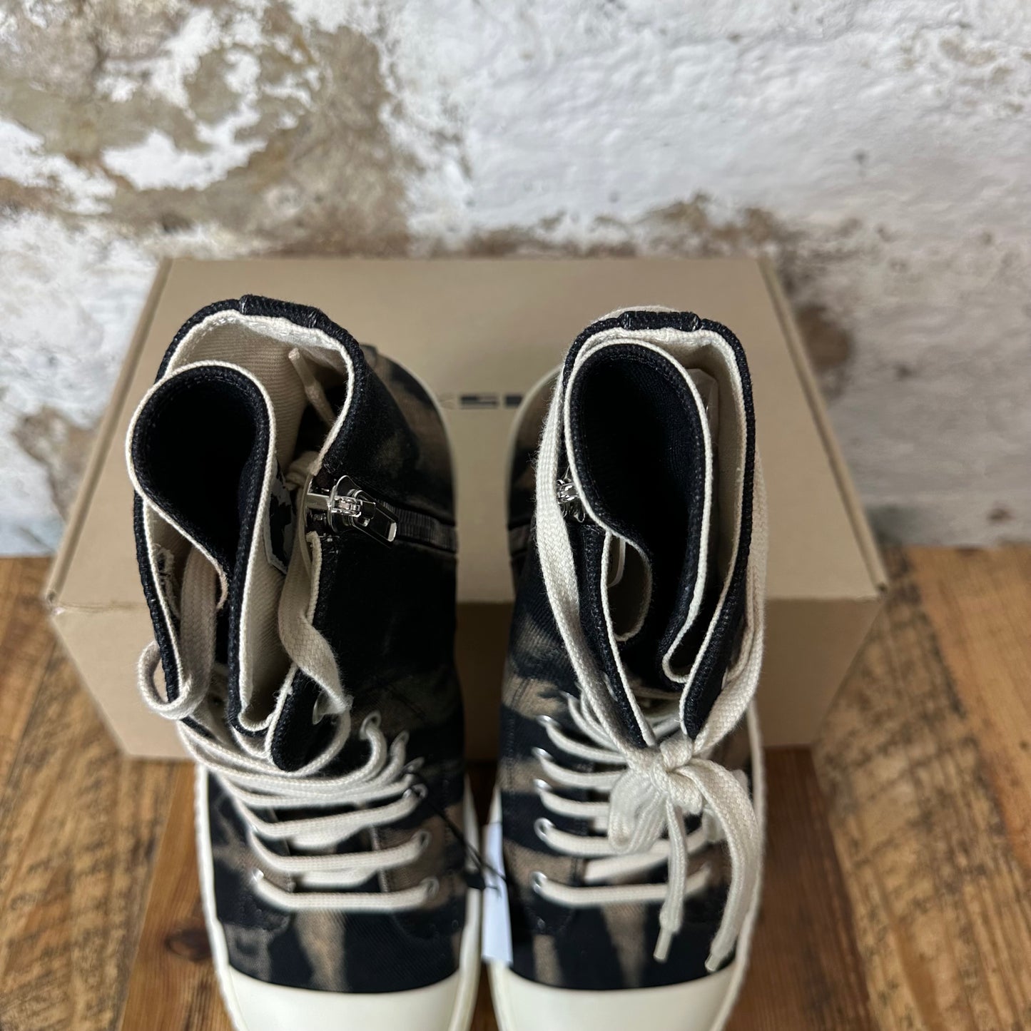 Rick Owens High Black Terra Milk Sneaker Sz 11 (44) DS