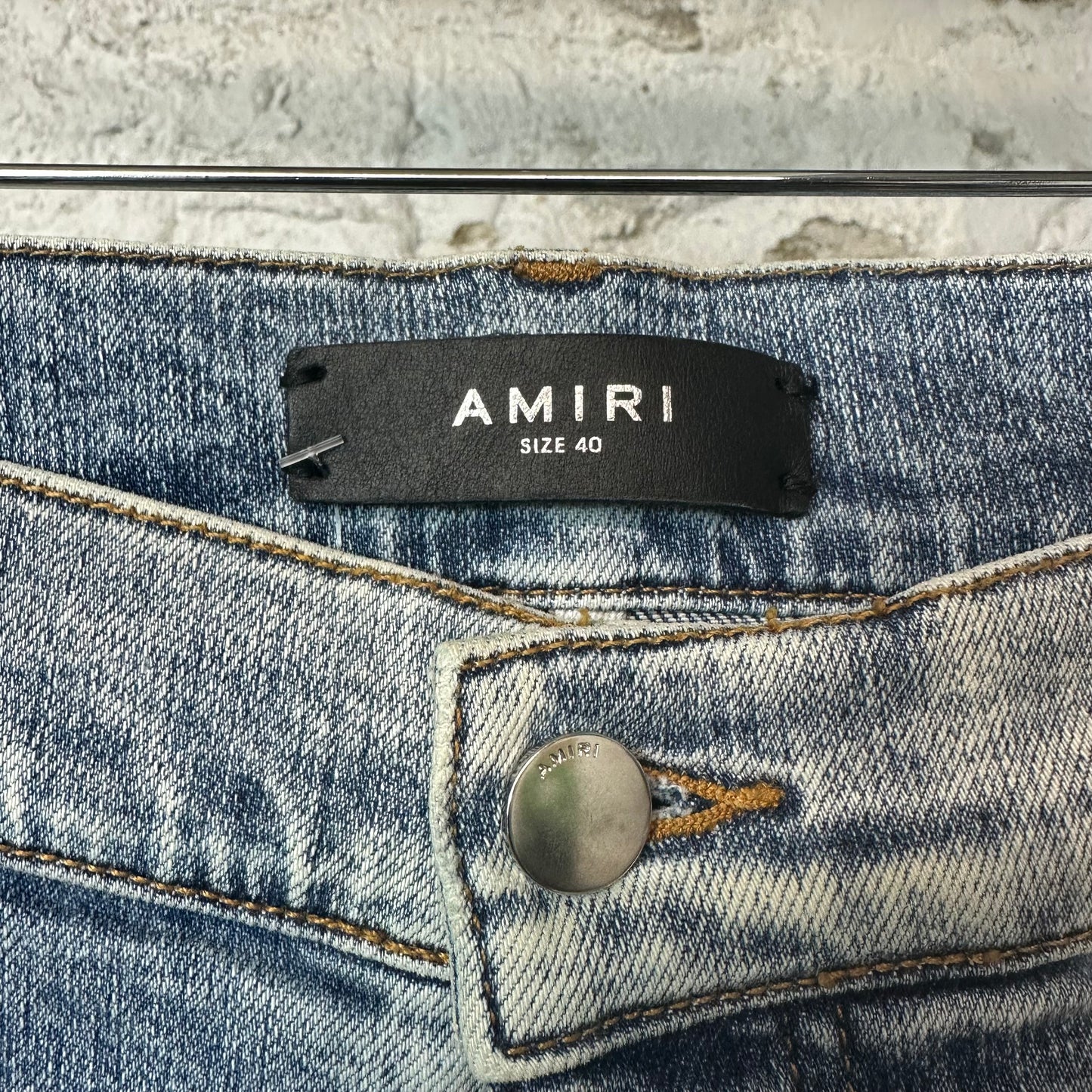 Amiri MX1 Tie Dye Washed Blue Denim Jeans Sz 40