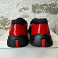 Prada Americas Cup Black Red Patent Sneaker Sz 10.5