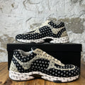 Chanel CC Embossed Beige Black Trainer Sneaker Sz 12 (45)