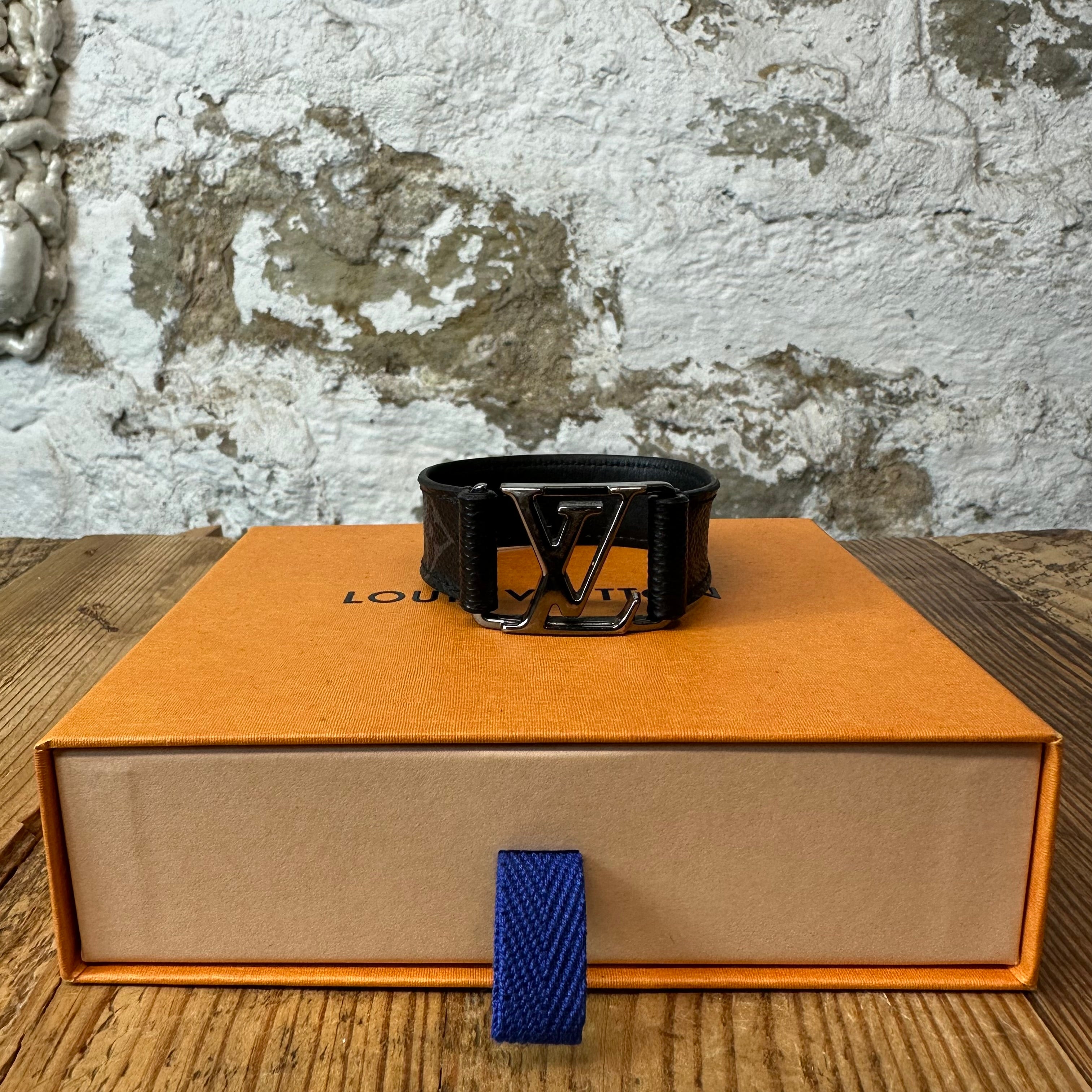 Louis Vuitton Graphite Hockenheim Bracelet Sz 19 W/ Box